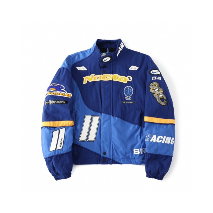 Tripartite Co-branded Multiple Logo Embroidered Racing Cotton Jacket