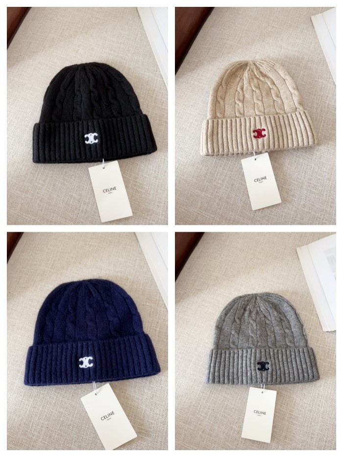 1:1 quality version Small Label Embroidered Knit Wool Cold beanie 4 colors