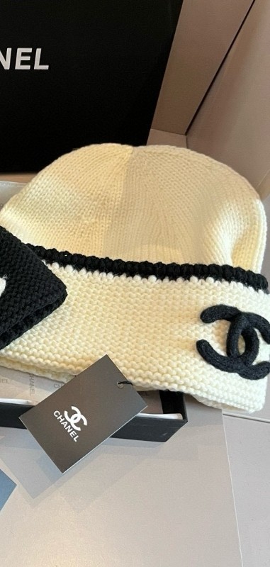 1:1 quality version Colorblocked Striped Letter Logo Knit Cold beanie 2 colors