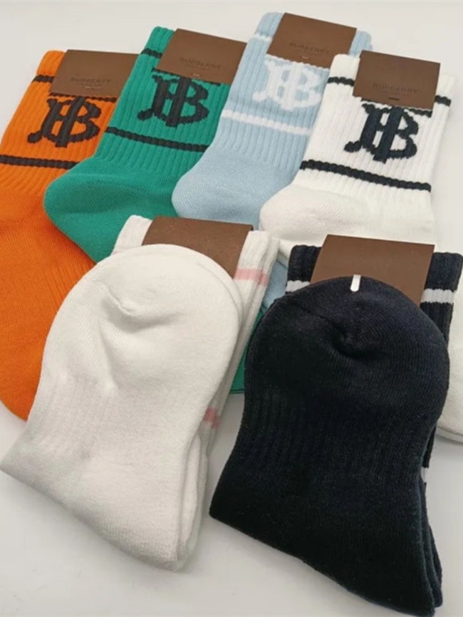 Alphabet Jacquard Mid Calf Socks 7 colors