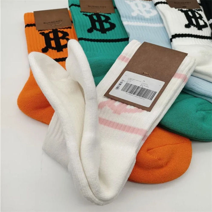 Alphabet Jacquard Mid Calf Socks 7 colors