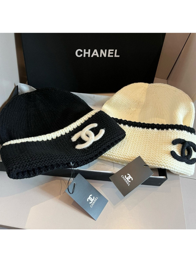 1:1 quality version Colorblocked Striped Letter Logo Knit Cold beanie 2 colors