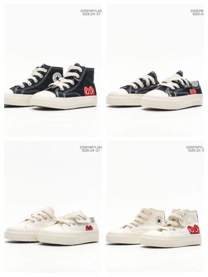 Co-branded love  velcro high/low Top board shoes for kids 4 colors