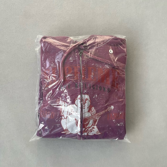 1:1 quality version Maitreya Buddha Letter Print Washed Gradient Aged Zipper Hoodie 3 colors