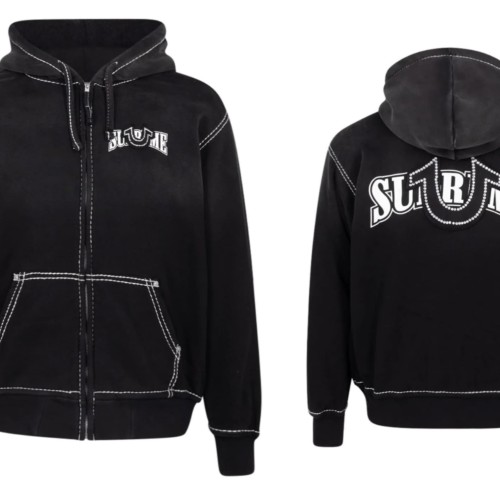 1:1 quality version Chest Diamond Applique Embroidered Zipper Hoodie & Pants Set