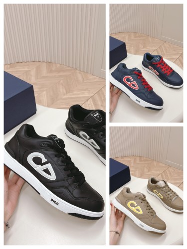 1:1 quality version  St0ne x Di0r Co-branded 3D logo printed cowhide breathable sneakers 3 colors