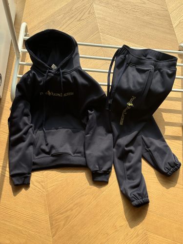 Gold Embroidered Letter Logo Hoodie & Pants Set
