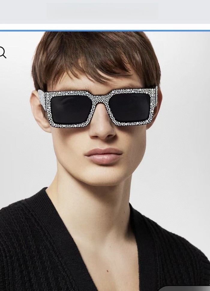 1:1 quality version Full Star Diamonds Chunky Frame Glasses 6 colors