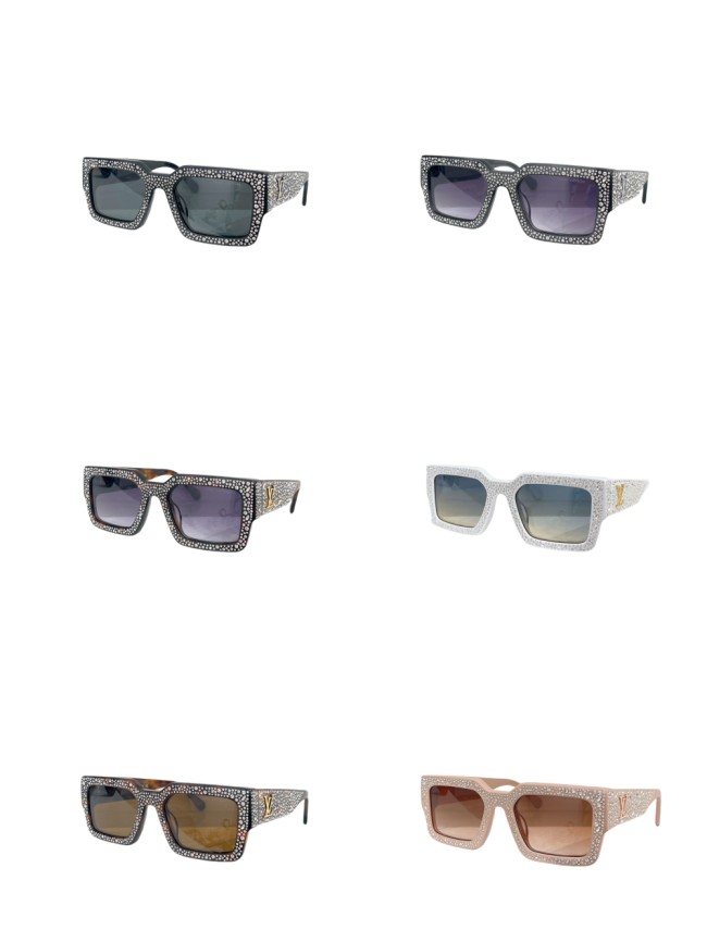 1:1 quality version Full Star Diamonds Chunky Frame Glasses 6 colors