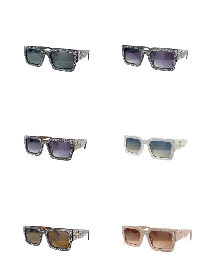 1:1 quality version Full Star Diamonds Chunky Frame Glasses 6 colors