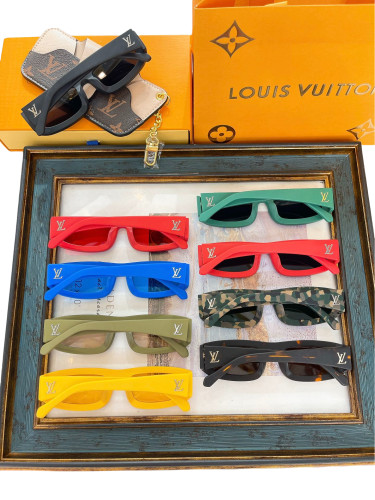 1:1 quality version Square Narrow Frame Monogram Glasses 9 colors