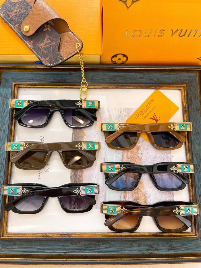 1:1 quality version Turquoise Embossed Logo Glasses 6 colors