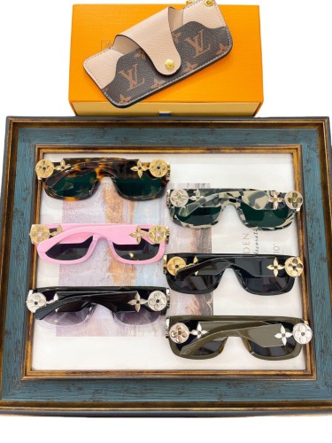 1:1 quality version Metal flower mirror legs square frame glasses 6 colors