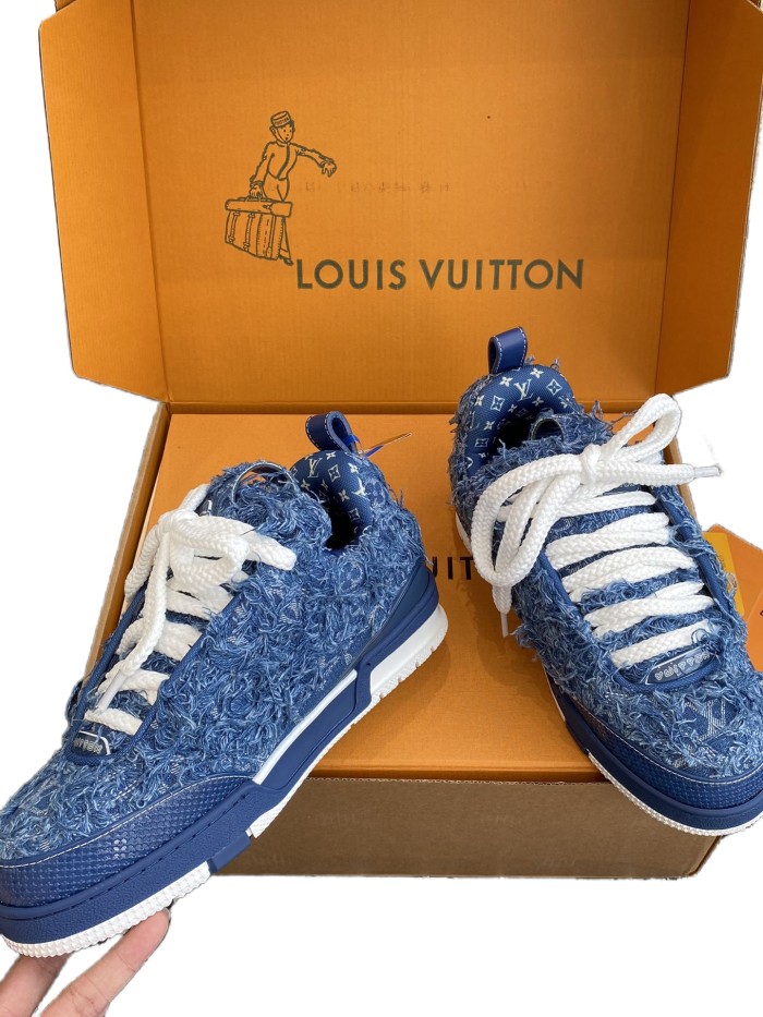 1:1 quality version Denim Fringe Sneakers