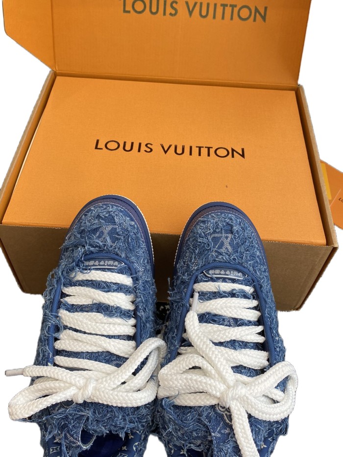 1:1 quality version Denim Fringe Sneakers
