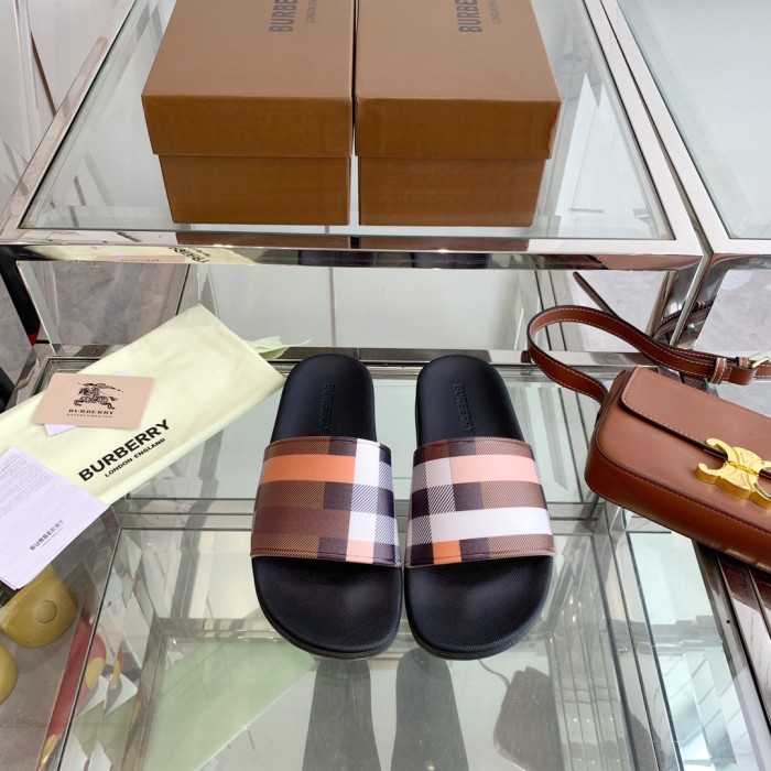 1:1 quality version Classic Check War Horse Print Slipperss 8 colors