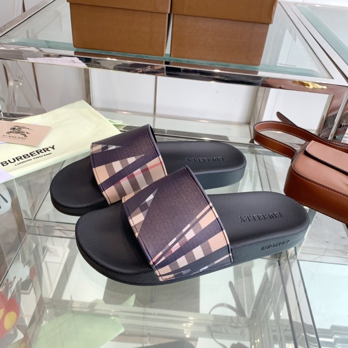 1:1 quality version Classic Check War Horse Print Slipperss 8 colors