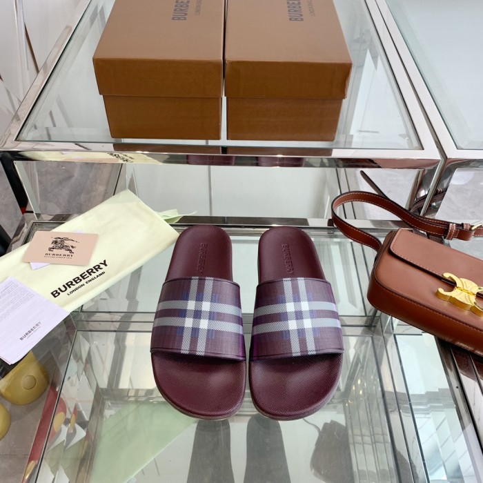 1:1 quality version Classic Check War Horse Print Slipperss 8 colors
