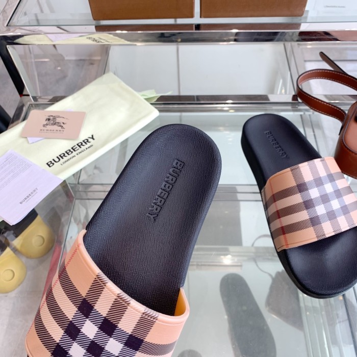 1:1 quality version Classic Check War Horse Print Slipperss 8 colors