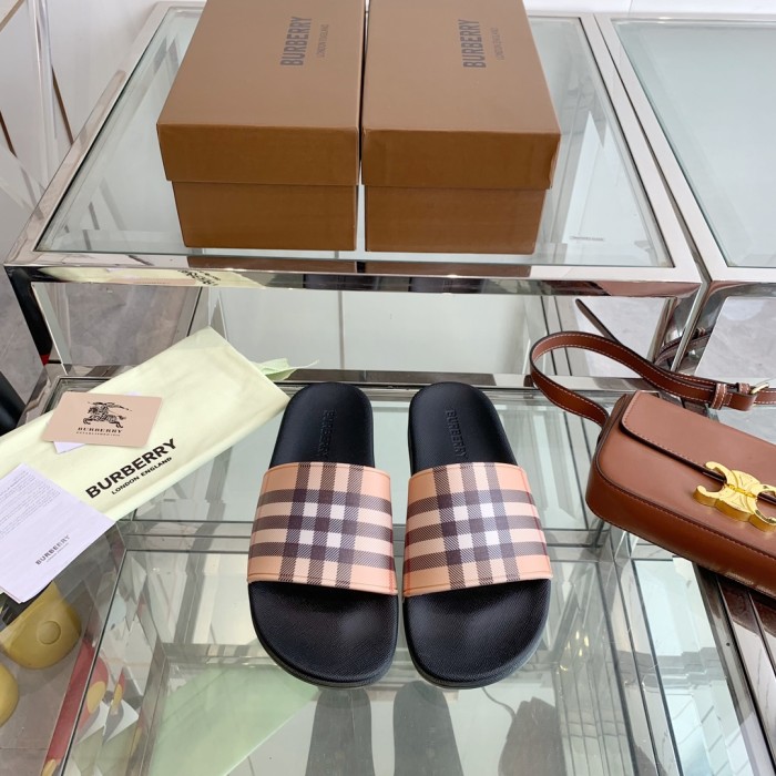 1:1 quality version Classic Check War Horse Print Slipperss 8 colors