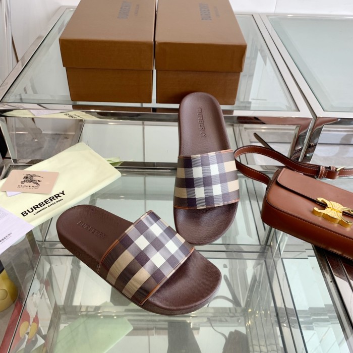 1:1 quality version Classic Check War Horse Print Slipperss 8 colors