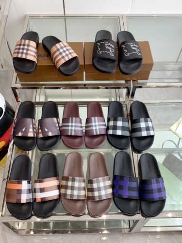 1:1 quality version Classic Check War Horse Print Slipperss 8 colors