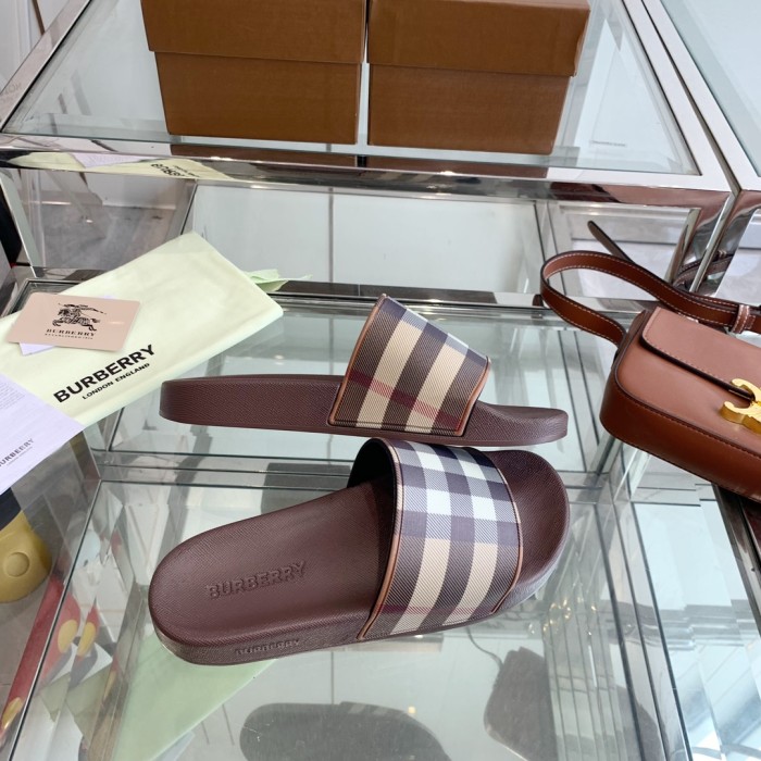 1:1 quality version Classic Check War Horse Print Slipperss 8 colors