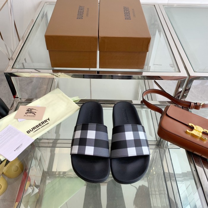 1:1 quality version Classic Check War Horse Print Slipperss 8 colors