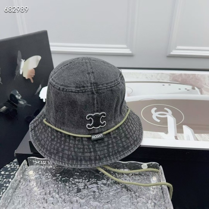 1:1 quality version Black Logo Embroidered Cowboy Fisherman's Hat 4 colors