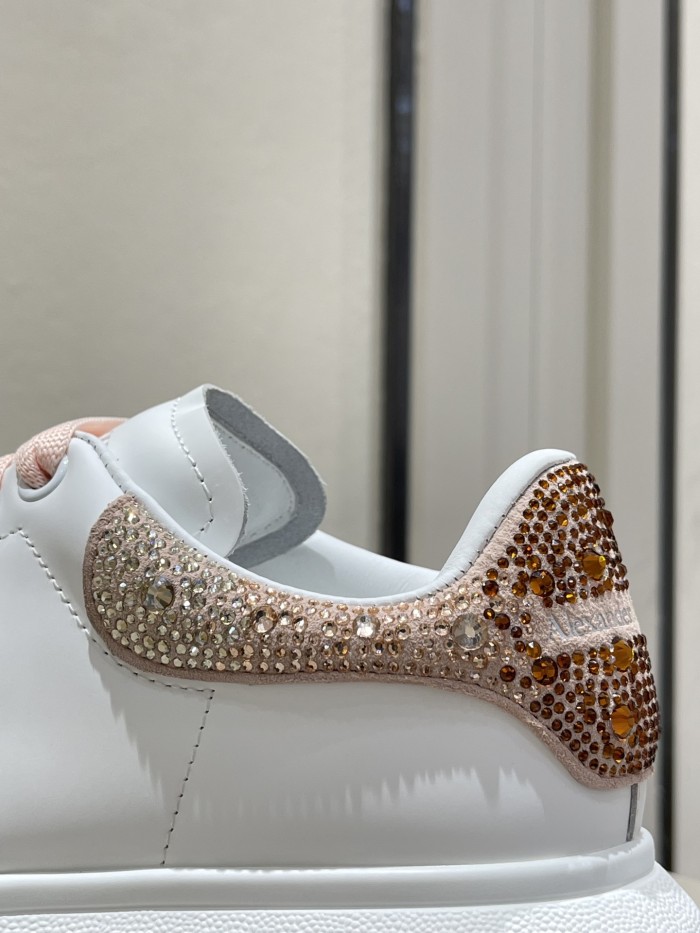 1:1 quality version Gradient Colorblocking Drill Tail Letter Print White Shoes 3 colors