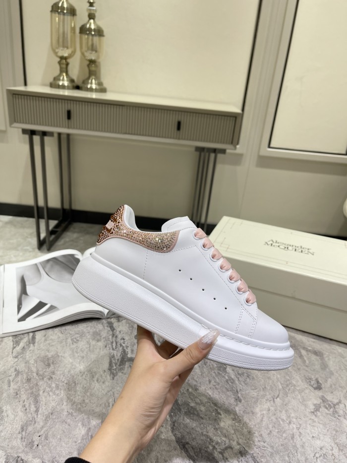 1:1 quality version Gradient Colorblocking Drill Tail Letter Print White Shoes 3 colors