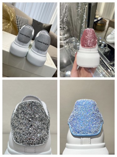 1:1 quality version Shoes Tail Sequins Heightened White Shoes 4 colors