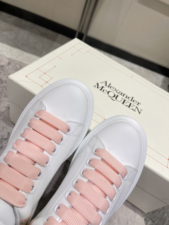 1:1 quality version Gradient Colorblocking Drill Tail Letter Print White Shoes 3 colors