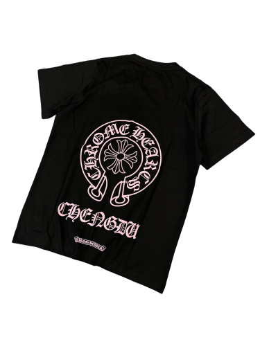 1:1 quality version Pink Horseshoe Letter Print Tee