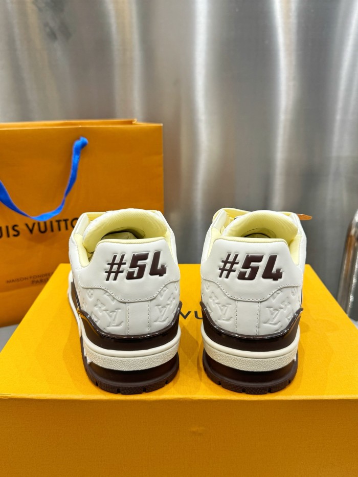 1:1 quality version Floral Logo Print Leather Sneakers 2 colors
