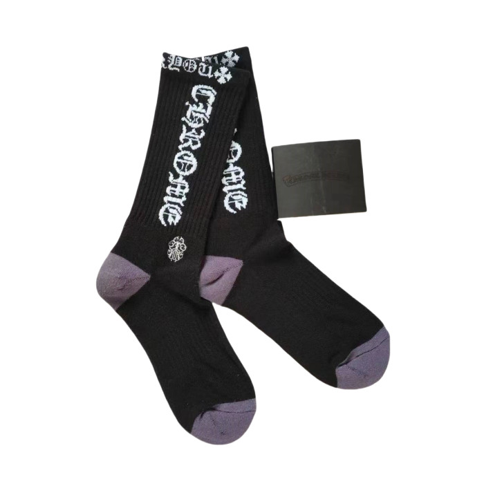 Blue Alphabet Pink Lips Embroidered Towel Bottom Sports Socks 3 colors