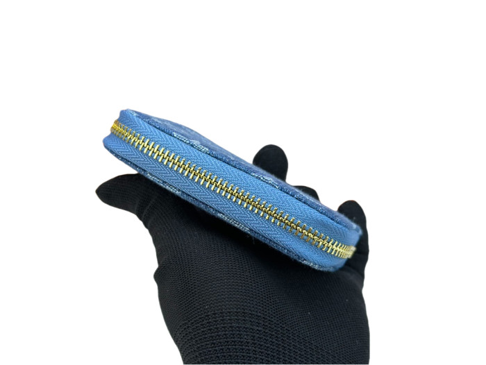 Blue Denim Single Zipper Coin Purse Handbag