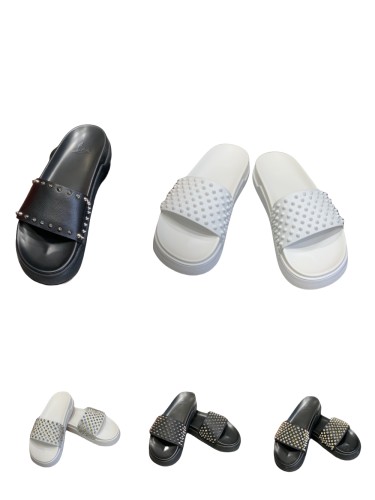 1:1 quality version 27870349 perimeter studded full studded model slippers 5 colors