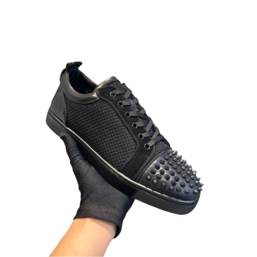 1:1 quality version 27872523 Black Mesh Heel Leather Low Top Shoes
