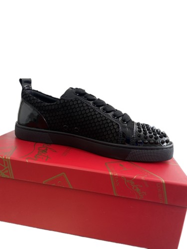 1:1 quality version 27877940 Snake Pattern Front Toe Studded Patchwork Low Top Shoes