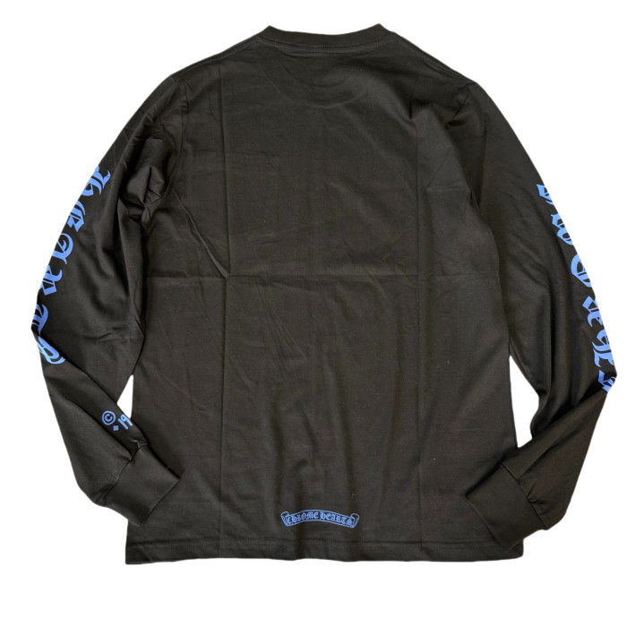 1:1 quality version 27878855 Blue Letter Print Long Sleeve T-Shirt