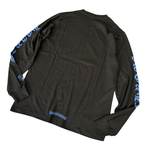 1:1 quality version 27878855 Blue Letter Print Long Sleeve T-Shirt