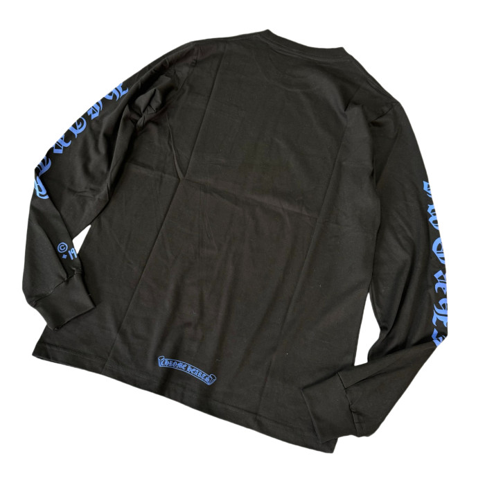 1:1 quality version 27878855 Blue Letter Print Long Sleeve T-Shirt