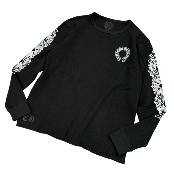 1:1 quality version 27879886 Waffle Fabric Printed Long Sleeve T-Shirt 3 colors