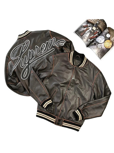 27883643 Embroidered Leather Jacket