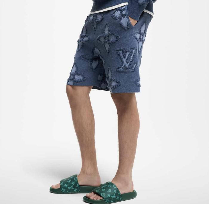 1:1 quality version 27922073 Convex appliqué knit shorts