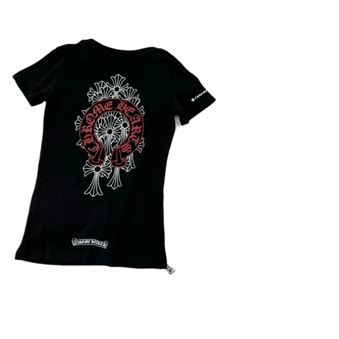 1:1 quality version 27958595 Red Horseshoe Print V-Neck Tee for girls 2 colors