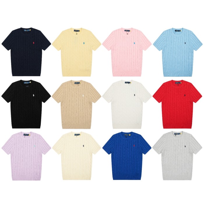27971173 Embroidered Logo Knit T-shirt 12 colors for girls