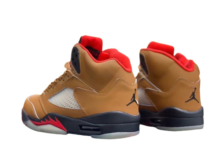 [plus-size shoes] @j5 Archae 27972954 Brown and Red Retro Basketball Shoes