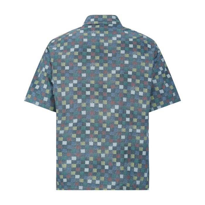 1:1 quality version 27972762 Colorful Checkerboard shirt & shorts set